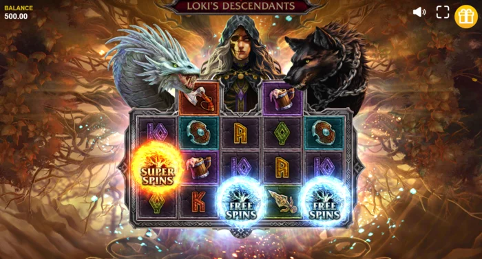 Loki's Descendants - 斜めWildを含むSerpent機能の起動